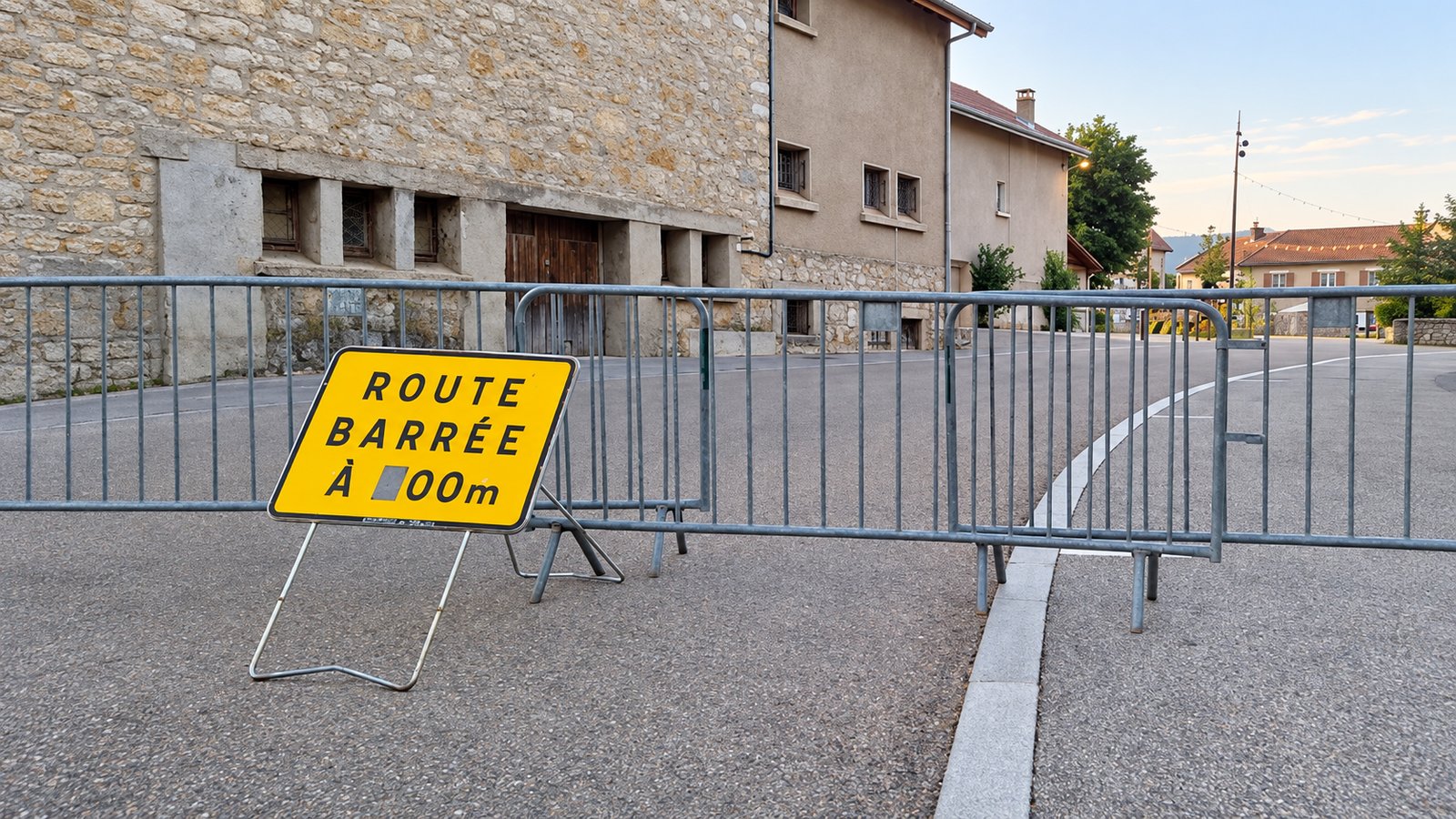 Installations de la fête de village de Vassieux-en-Vercors, la nuit