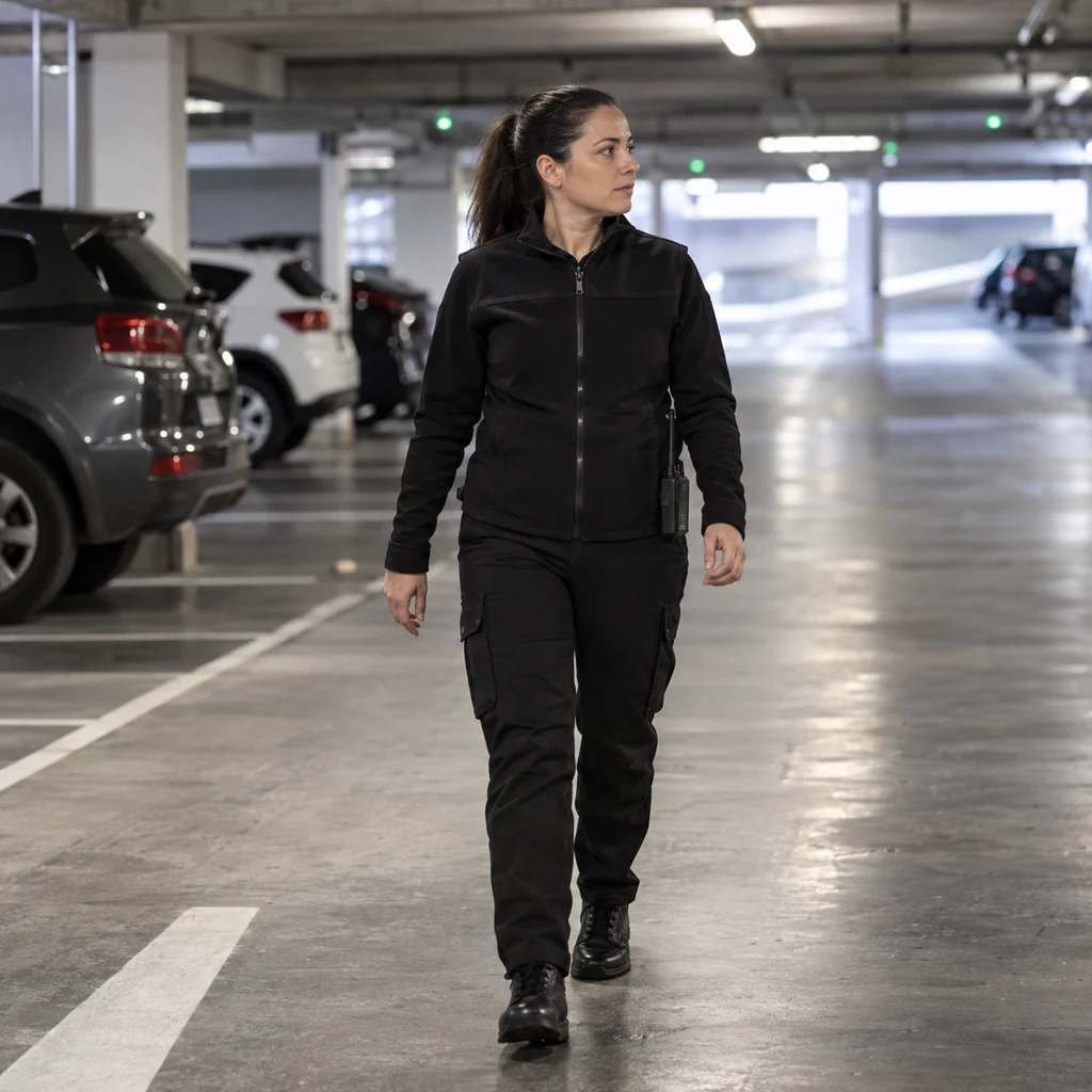 Illustration : ronde dans un parking couvert