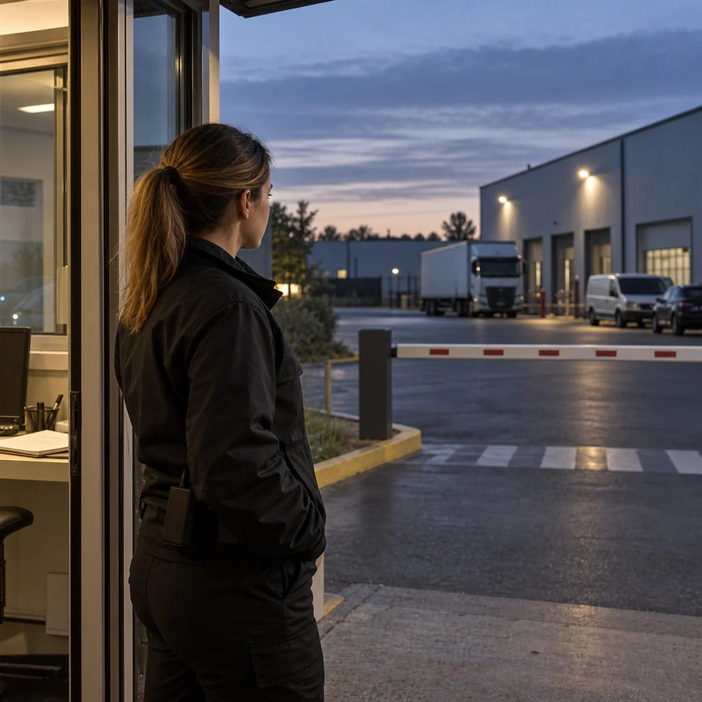 Illustration : observation d'une cour industrielle au crépuscule